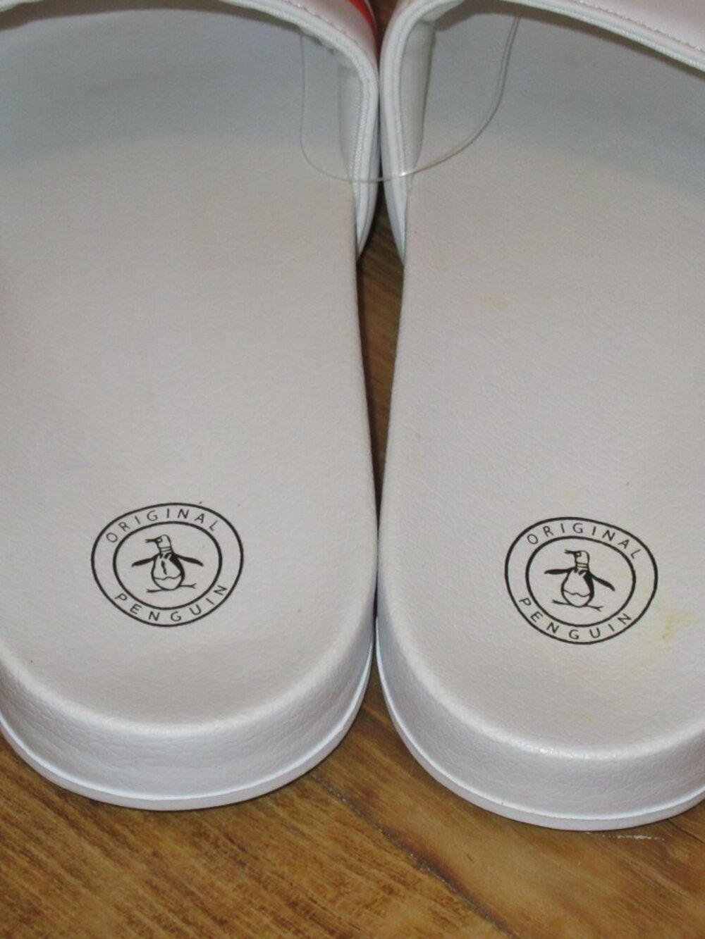 Original Penguin Men's Earle Slide Sandal White Coal Orange Red NWT Classic - Picture 7 of 9